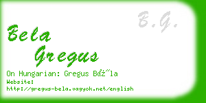 bela gregus business card